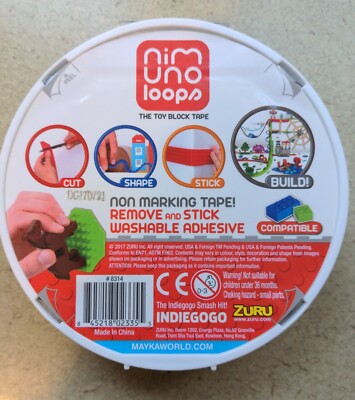 Nimuno Loops DOUBLE WIDE 4 STUD Toy Block Tape, 3 Colors Available