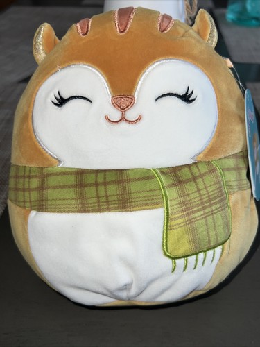 Squishmallows kellytoy Harvest Squad Erin the Squirrel With Scarf 7.5in NWT - Picture 2 of 4