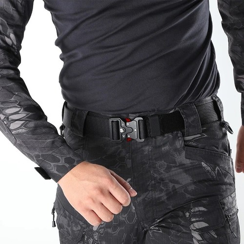 Quick Release Work Belt Tactical Men Army Webbing Nylon Military Waistbelt UK - Picture 7 of 27