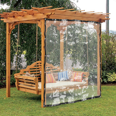 Clear Vinyl Tarp for Patio Outdoor Clear Tarp Curtain PVC Outdoor Tarp 8*8ft