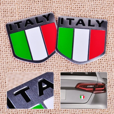 Italy Italian Flag Car Chrome Emblem Decal 3D Sticker