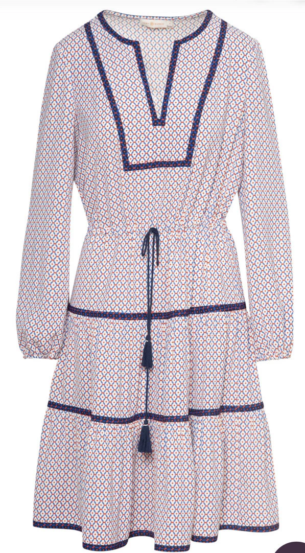 Abito Tory Burch multicolore maniche a spuffo vita taglia 6 eccellente