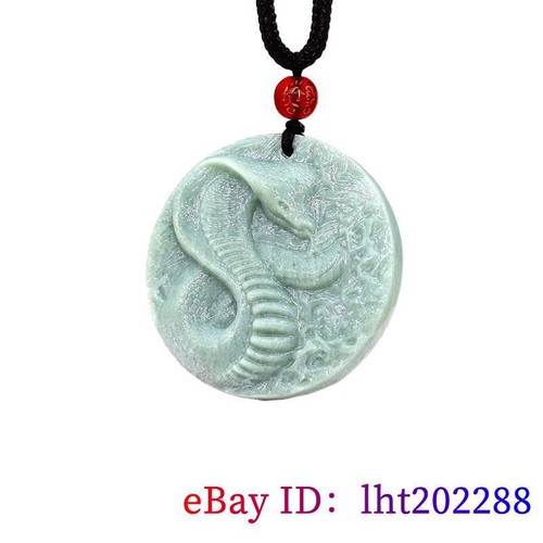 Collar colgante serpiente de jade joyería hombre regalos para mujer cobras verde natural - Imagen 3 de 6