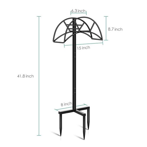 Heavy Duty Metal Garden Hose Holder Free Standing Yard Storage Black - Picture 2 of 7