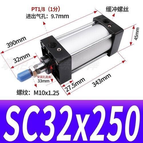 SC32 * 25/50/75/100/125/150/175/200/250/300~1000 Standard Pneumatic Air Cylinder - Picture 16 of 20