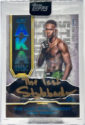Israel Adesanya 1/1 - 2024 UFC Topps Knockout AKA GOLD Ink - On