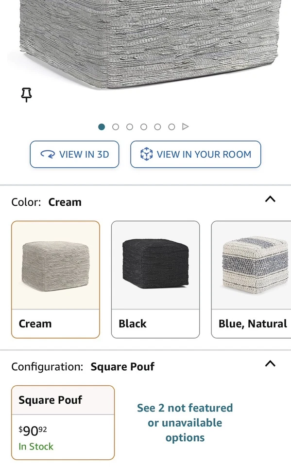 Square Pouf SIMPLIHOME Fredrik Transitional - Image 2 of 4