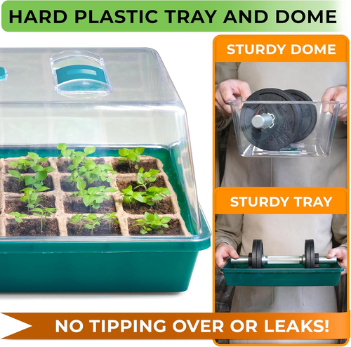 Seed Starter Tray Durable Seed Starting Tray with Humidity Dome and 48 Peat Pots - Picture 2 of 12