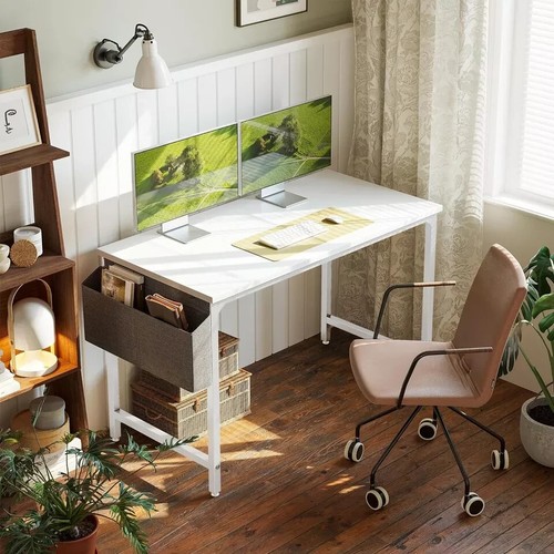 CubiCubi Study Computer Desk 100cm Home Office Writing Small Desk, Modern Simple - Picture 7 of 7