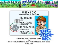 EL Super Chapo Shorty ID Credit Card Skin Cover SMART Sticker Wrap Decal