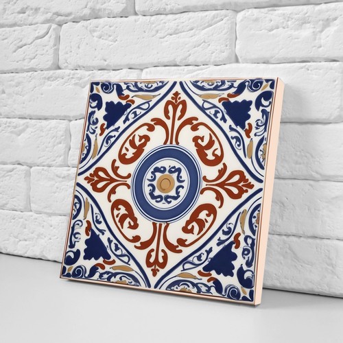 Azulejos de pared de cerámica griega - Juego de 2 azulejos de arte de cerámica para salpicadero de cocina para baño - Imagen 2 de 3