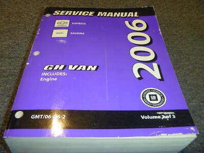 2006 GMC Savana Van ENGINE Shop Service Repair Manual LS LT SLE xz
