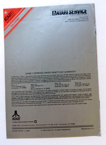 GALAXIAN Atari 2600 Game Manual Instructions Booklet Only - Picture 2 of 5