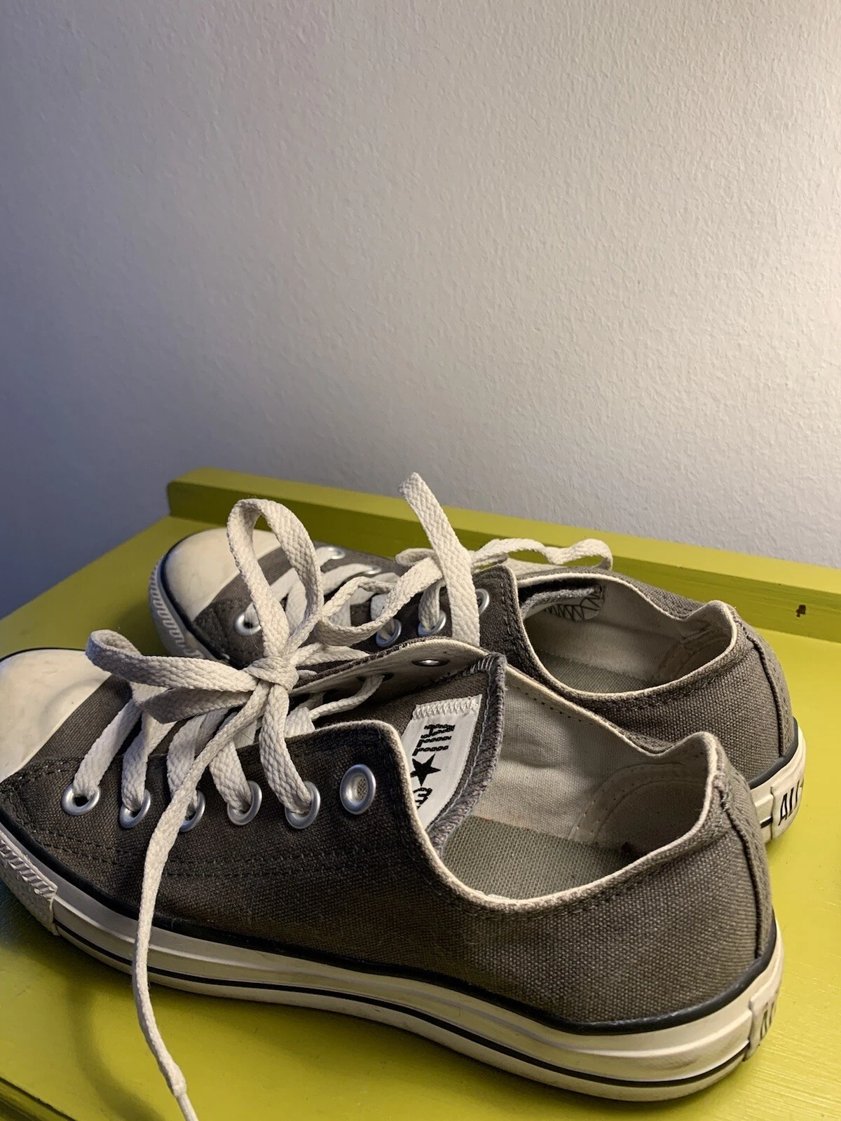 Top bassi Converse All Star grigio taglia UK 6 tela scarpe da ginnastica