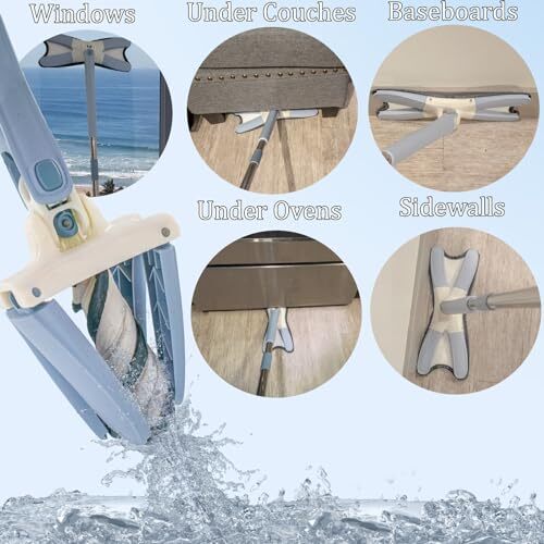 Flat X-Type Floor Mop Heads 360 Degree Squeeze Mop Hand-Free Wash Household - Picture 4 of 8