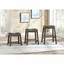 pemberly row 24" faux leather saddle counter stool in gray