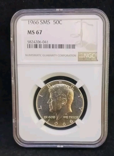 1966 Sms NGC MS67 KENNEDY Half Dollar Coin