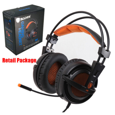 SADES A6 Gaming Headset 7.1 Surround USB Breathing LED Light PC