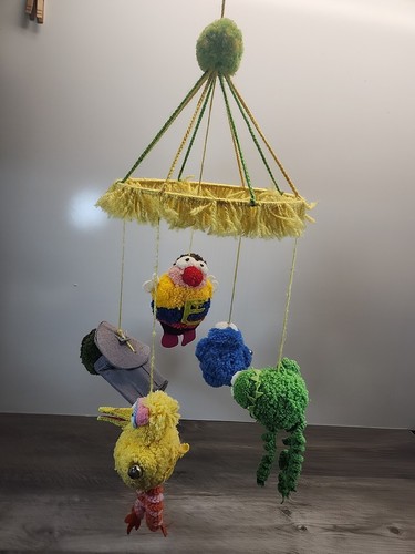 Vintage Handmade Sesame Street Crocheted Mobile - Picture 2 of 12