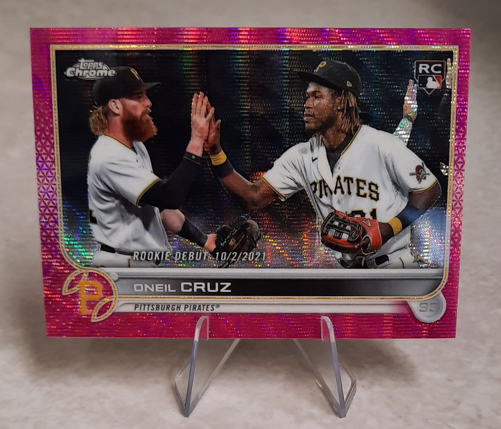 Oneil Cruz 2022 Topps Chrome Update Rookie Debut #USC74 Pink Wave Refractor (RC)