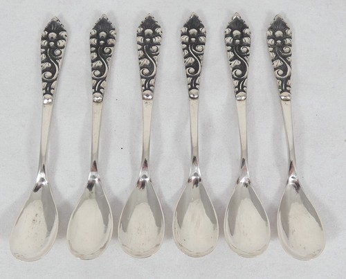 Vintage Boxed Set of 6 Solid 800 Silver Indonesian Yogya Coffee Spoons Cruet Tea - Picture 3 of 9