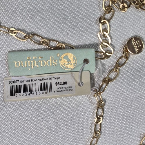 NWT SPARTINA 449 NECKLACE WITH OLD FIELD STONE GOLD PLATED - Picture 3 of 8