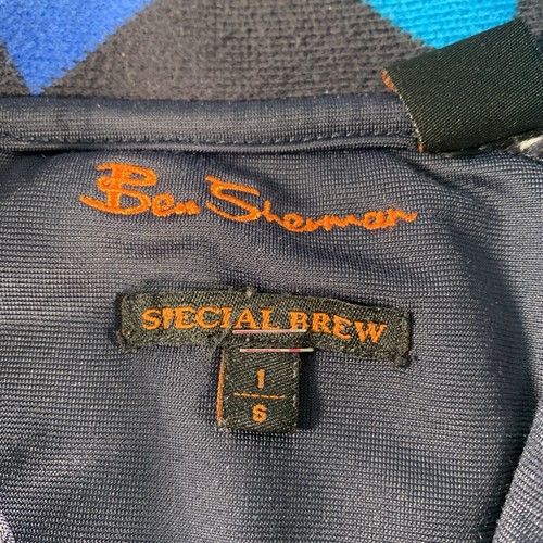 Ben Sherman Mens Track Jacket S Blue Special Brew Diamond Streetwear Zip Skater - Picture 11 of 13
