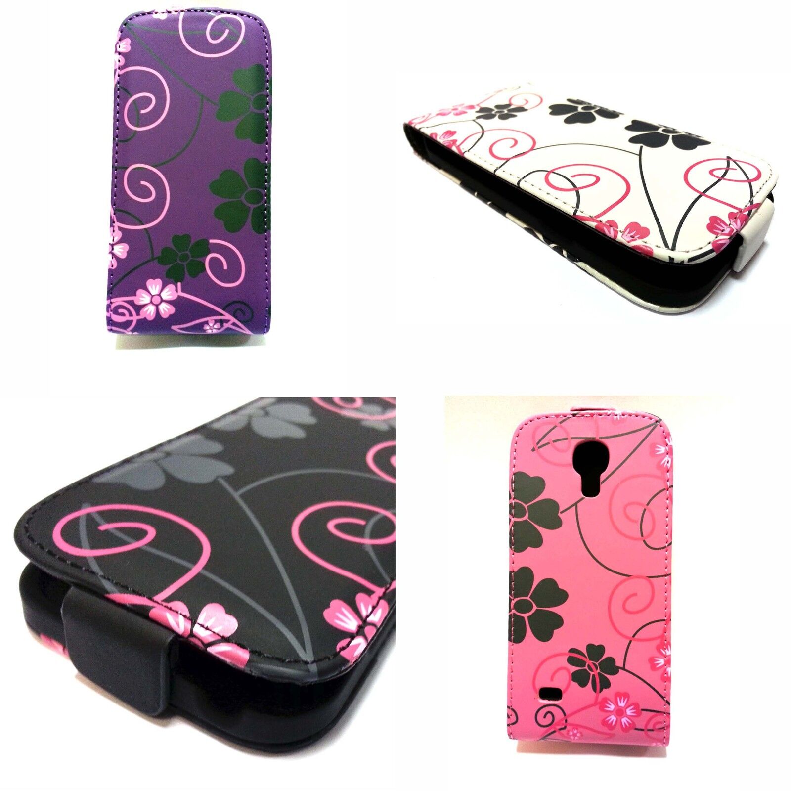 Custodia Per  Galaxy S4 Mini Diamante Gemma Glitter Similpelle Flip Cover