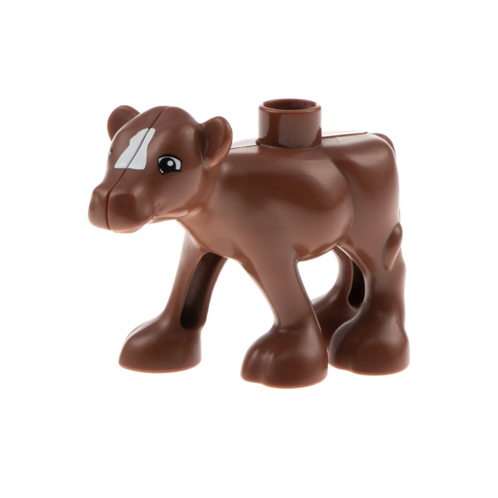 1X Lego Duplo Animal Cow Calf Reddish Brown Farm 4567259 DUPCALF1C01PB01