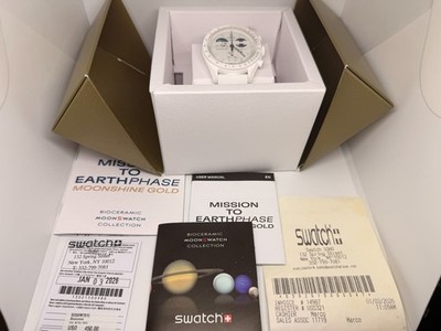 Swatch X Omega MISSION TO EARTHPHASE - MOONSHINE GOLD Cold Moon SO33W701L