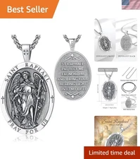 St Raphael Archangel Necklace Sterling Silver