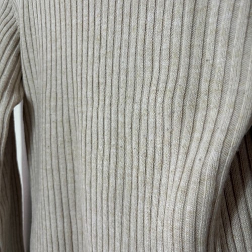 Witchery Wool Blend Knit Jumper SZ 10 12 Back Cut Out Beige High Neck Ribbed - Picture 6 of 12