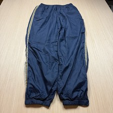 Y2K Vintage Baggy Windbreaker Pants Medium Wide Leg Cyber Mall Goth Side Stripe