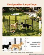 Dog Playpen 40 Inch 16 Panels Foldable Metal Exercise Pen Pet Fence, Indoor/Out
