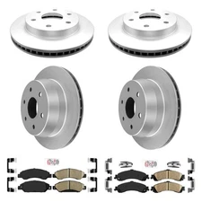 AmeriBRAKES AmeriPRO Plain Front & Rear Brake Kit w Ceramic Pads