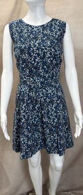 Gap Blue Floral Linen/Cotton Blend Sleeveless Dress Size 12 