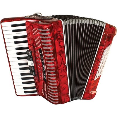 *ISSUE* Hohner Hohnica Beginner 72 Bass Accordion - Red w/case  #R8424