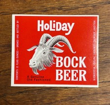 Vintage Holiday Bock Beer Bottle Label Potosi...