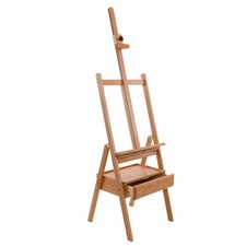 U.S. Art Supply Large Wooden H-Frame Easel with Storage Drawer Large, brown