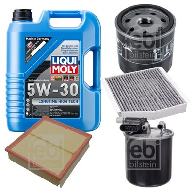 FEBI Inspektionspaket 5L LIQUI MOLY 5W-30 Longtime High Tech für Mercedes A