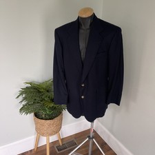 Pendleton Mens Blazer Sport Coat Jacket Two Button Navy Blue Wool 42 Long