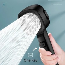 High Pressure Shower Head Water Saving 3 Modes Shower Heads Adjustable One-Key
