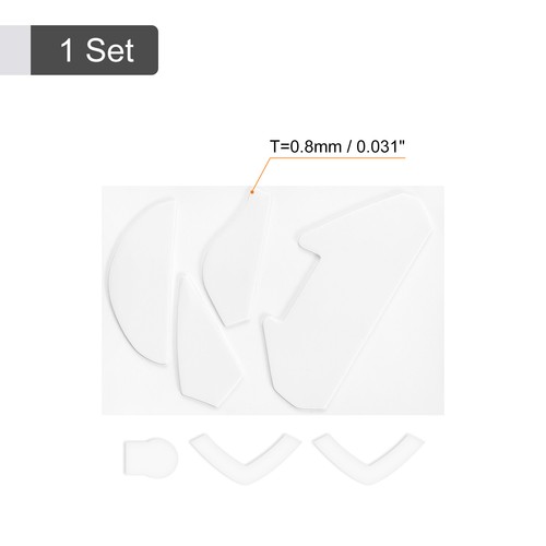 Rounded Curved Mouse Feet 0.8mm for G402 Mouse White 7Pcs/1 Set - Photo 2/5