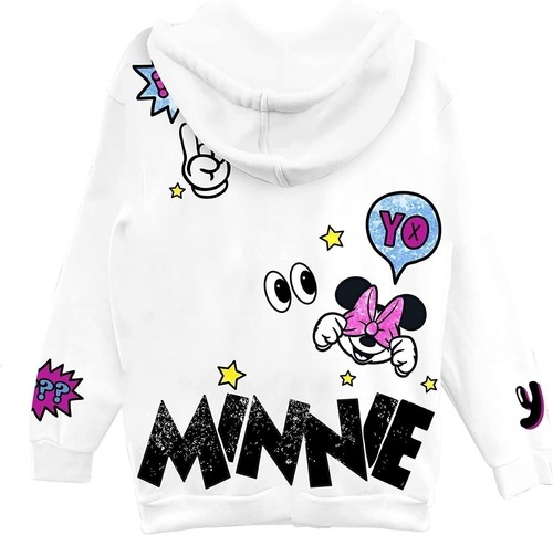 Minnie Mouse Girls Hoodie - Minnie Mouse Skimmer Pullover Hoodie- Sizes 4-16 - Picture 6 of 19