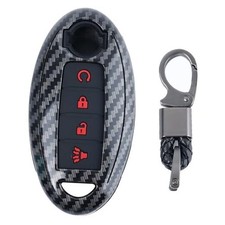 for Nissan Key Fob Cover with Key Chian 4 Button for Nissan 370Z Altima Maxima