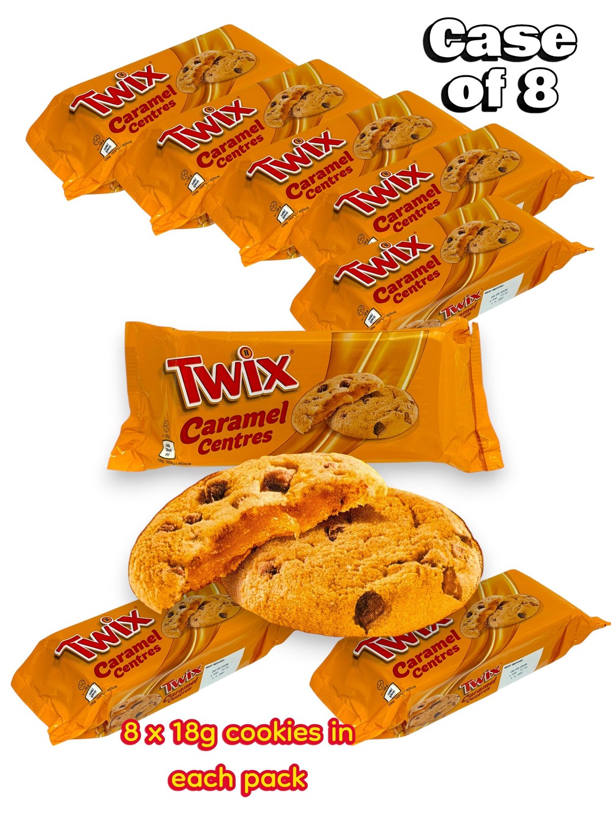 8 x Twix Galletas Con Centro De Caramelo Chocolate 144g Lote