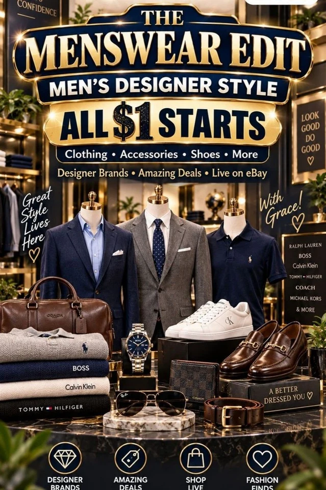 🔥 The Menswear Edit | Men’s Designer Style • ALL $1 Starts