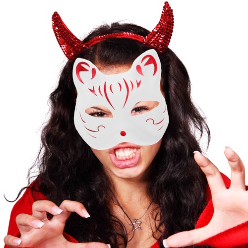 3 Sets Maskengesichtsgeschichte Kind Weiße Maskerademaske Bemalbare Tiermaske - Afbeelding 6 van 12