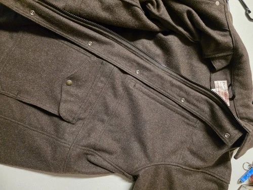 Filson Garment Men’s Brown Wool Mid-Length Jacket Zip/Button Front Size XXL image 4