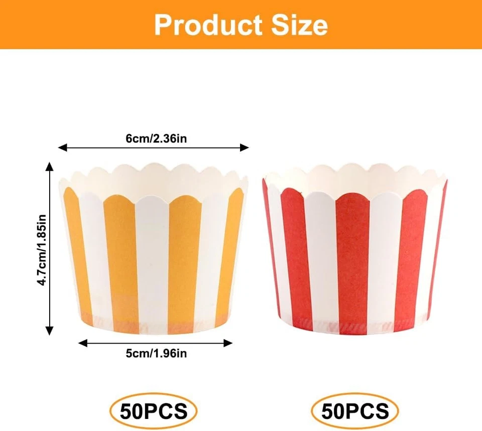 100 Stück Muffinförmchen Papier, 5 X 6 X 4,7 cm Cupcake Wrapper, Mini Cupcake - Bild 2 von 4